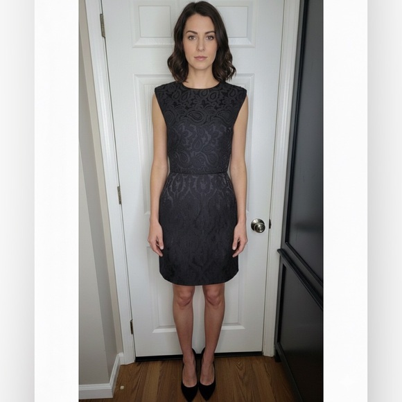 Vtg Cynthia Rowley Size 2 Black Ribbon Jacquard Pencil Skirt & Shirt Set Y2k S